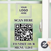 Menu Code QR Vinyle Autocollant pour Fenêtre (Maison)