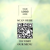 Menu Code QR Vinyle Autocollant pour Fenêtre (Feuille 3)