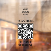 Menu Code QR Vinyle Autocollant pour Fenêtre (Feuille 2)