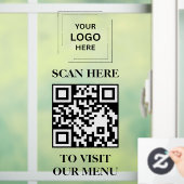 Menu Code QR Vinyle Autocollant pour Fenêtre (Maison)