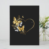 Menu Coeur aux papillons d'or (Debout devant)