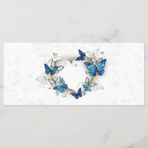 Menu Coeur bijoux avec papillons Morpho