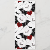 Menu Coeur d'Halloween avec ailes de chauve-souris noir (Devant)