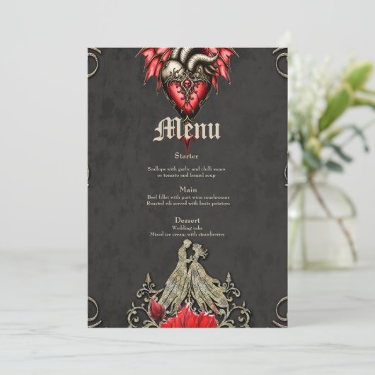 Menu Coeur majestueux, romance gothique (Debout devant)