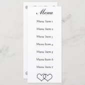 Menu Coeurs bloqués - Noir et Blanc (Devant / Derrière)