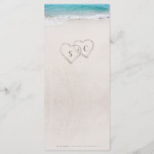 Menu Coeurs dans le sable destination mariage plage (Dos)