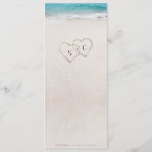Menu Coeurs dans le sable destination mariage plage (Dos)