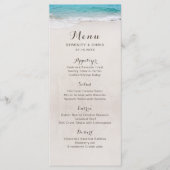 Menu Coeurs dans le sable destination mariage plage (Devant)