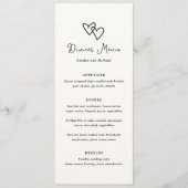 Menu Cœurs Dessinés à la Main Doodle Mariage Moderne (Devant)