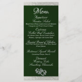 Menu Coeurs et monogramme - Mariage Emeraude/Argent (Devant)
