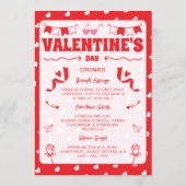 Menu Cœurs Joyuse Saint-Valentin Moderne Motif D'Amour (Dos)