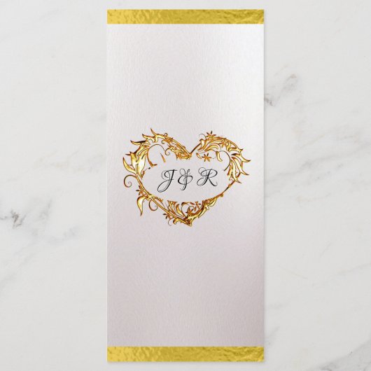 Menu Coeurs & Monogramme - Mariage Pearl/Or blanc (Dos)