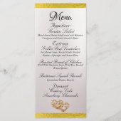 Menu Coeurs & Monogramme - Mariage Pearl/Or blanc (Devant)