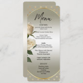 Menu Coeurs or Roses blanches (Devant / Derrière)