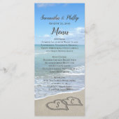 Menu Coeurs pittoresques dans le Sand Beach Wedding Men (Devant)