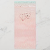 Menu Coeurs roses dans le mariage plage de destination  (Dos)