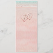 Menu Coeurs roses dans le mariage plage de destination (Dos)