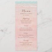 Menu Coeurs roses dans le mariage plage de destination (Devant)