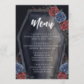 Menu Coffin Floral Gothic Wedding (Devant)