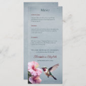 Menu Colibri et Hibiscus | Mariage bleu (Devant / Derrière)