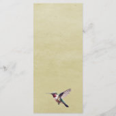 Menu Colibri et Hibiscus | Mariage jaune (Dos)