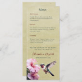 Menu Colibri et Hibiscus | Mariage jaune (Devant / Derrière)