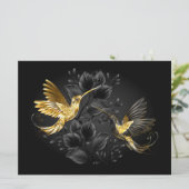 Menu Colibri noir et or (Debout devant)
