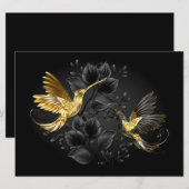 Menu Colibri noir et or (Devant / Derrière)