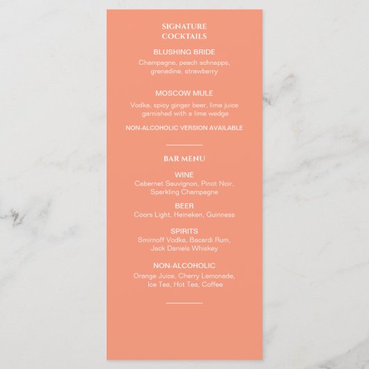 Menu Collage de couleurs modernes (Dos)