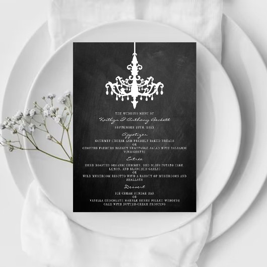 Menu Collection de Mariage Chandelier élégant
