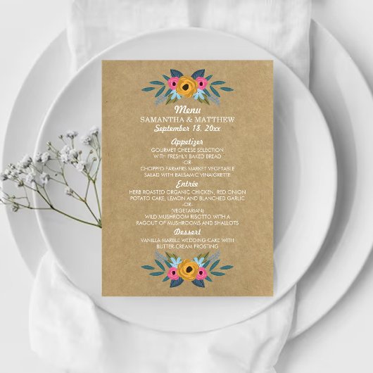 Menu Collection de Mariages de couronnes florales Kraft