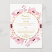Menu Collection de Mariages floraux rose-printemps (Devant)