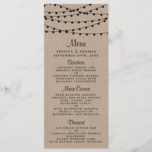 Menu Collection de Mariages Rustic Kraft (Devant)