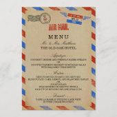 Menu Collection de Mariages Vintages Airmail (Devant)