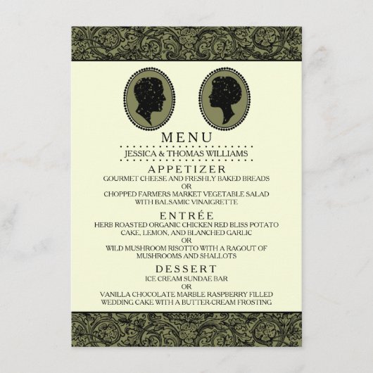 Menu Collection Mariage Silhouette Art Déco (Devant)