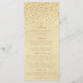 Menu Collection Vintage de Mariage Glam Gold Confetti (Devant)