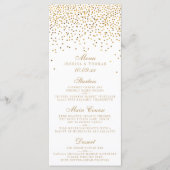 Menu Collection Vintage de Mariage Glam Gold Confetti (Devant)