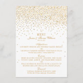 Menu Collection Vintage de Mariage Glam Gold Confetti (Devant)
