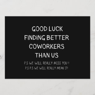 Menu Collègue quittant Coworker Quitter Funny New Job