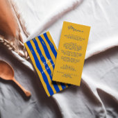 Menu Colorful Main écrit italien Pinstripes Mariage