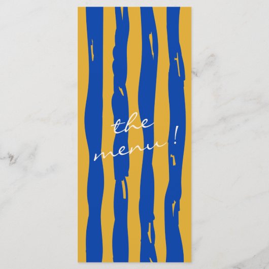 Menu Colorful Main écrit italien Pinstripes Mariage (Dos)