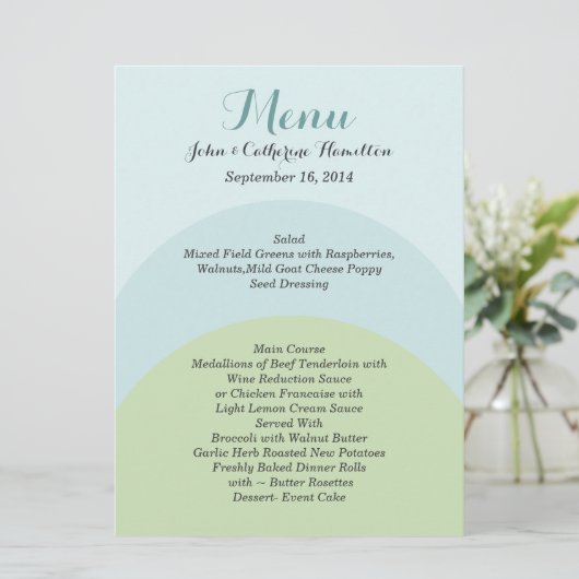 Menu Colorful Modern Custom Wedding (Debout devant)