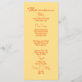 Menu Colorful Whimsical Vintage Handwritten Style