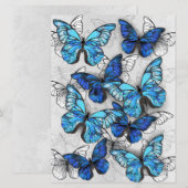 Menu Composition des White and Blue Butterflies (Devant / Derrière)