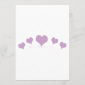 Menu Conception de cœurs de lilas pour mariage (Dos)
