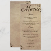 Menu Conception de parchemin élégant rustique en roulea (Devant / Derrière)