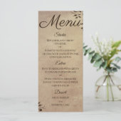 Menu Conception de parchemin élégant rustique en roulea (Debout devant)