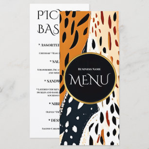Menu Conception d'événements modernes sur le thème safa