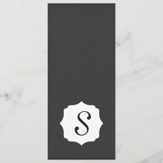 Menu Conception noire et blanche élégante simple (Dos)