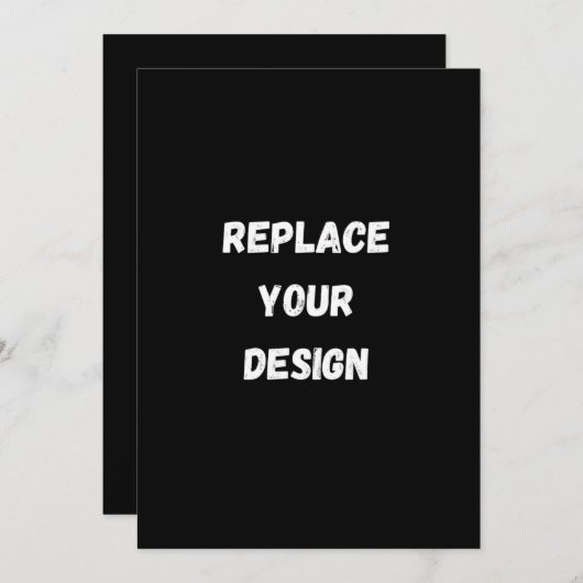 Menu Conception noire personnalisée Ajouter une photo o (Devant / Derrière)